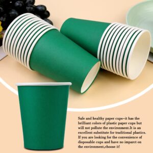 Fedmut Disposable Paper Cups Green Paper Cups 8oz 50 Pack, Hot Paper Cups,Paper Drinking Cups Ideal for Home,Picnic