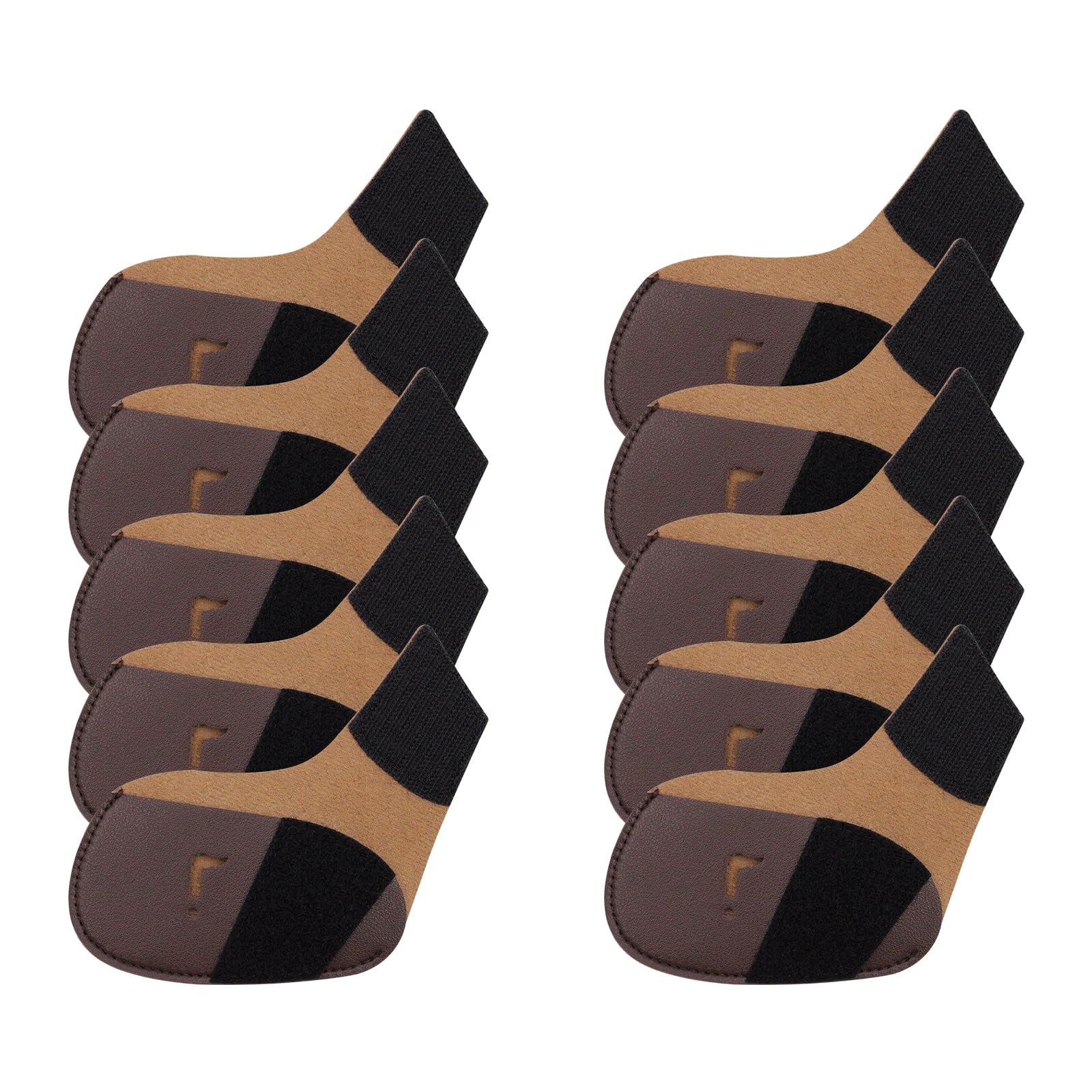 GOCHSS I Golf Iron Headcovers 10pcs PU Fit Both Right-Handed Clubs Golf Club Protector for Titleist Callaway Ping Taylormade Fit More Brands Golf Iron. (Brown)