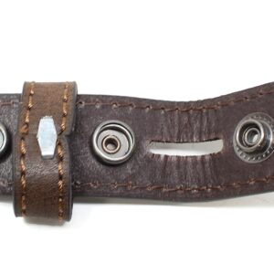 BC Belts Womens Thin Leather Belt Strap with Vintage Distressed Texture 1" Wide with Snaps (Dark Brown-XS)