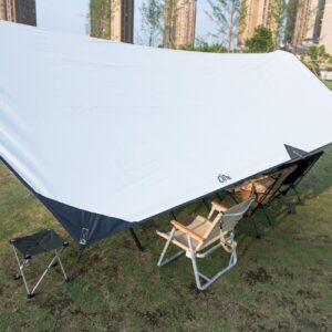 iClimb Waterproof Sun Shield Tarp UPF 50+ for Tent Hammock Camping Backyard Party (Tarp 14'4" × 9'6")