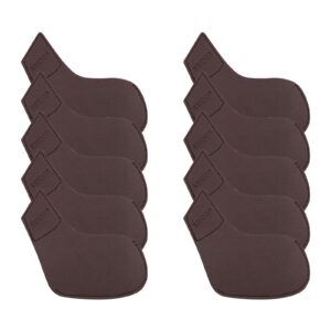 GOCHSS I Golf Iron Headcovers 10pcs PU Fit Both Right-Handed Clubs Golf Club Protector for Titleist Callaway Ping Taylormade Fit More Brands Golf Iron. (Brown)