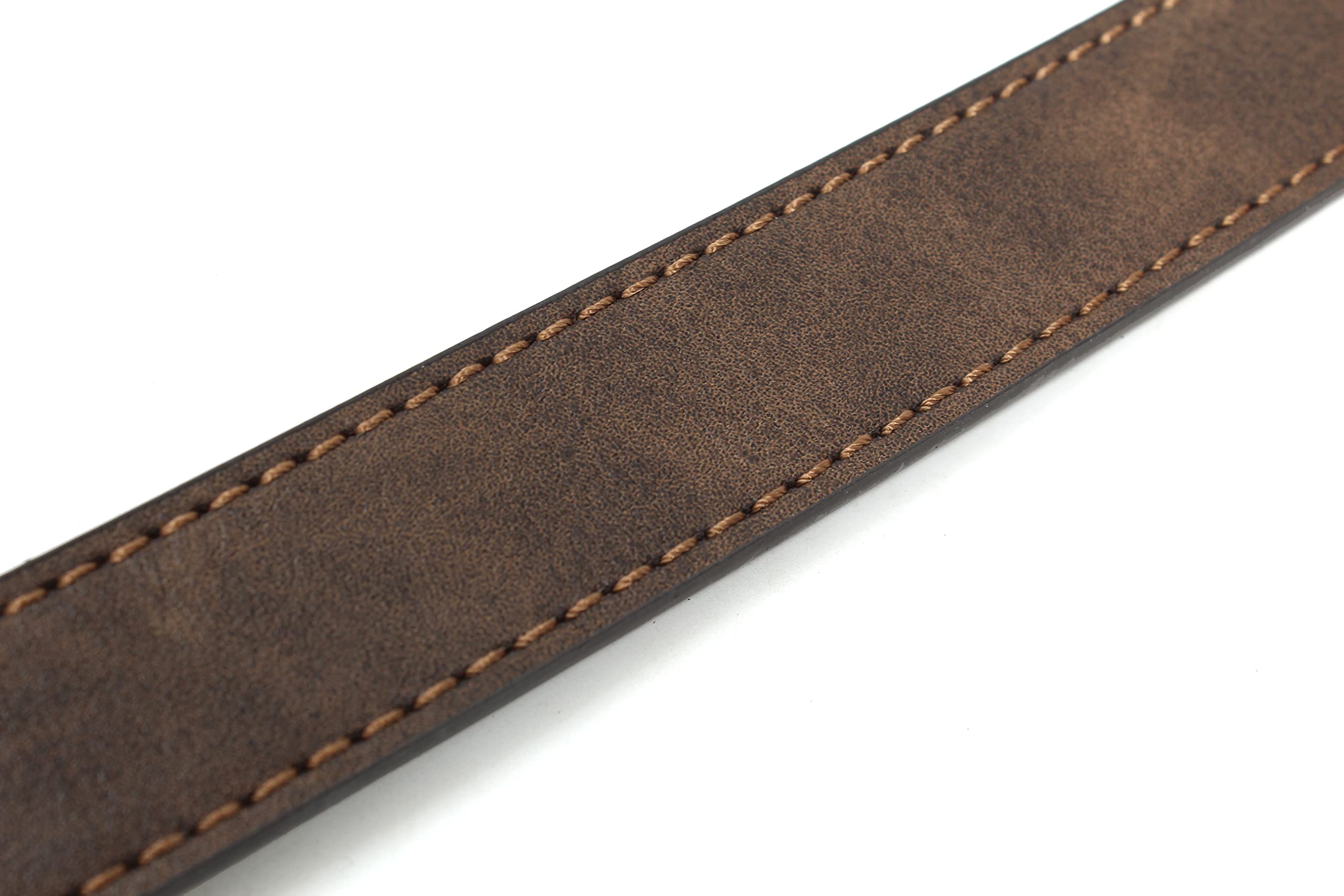 BC Belts Womens Thin Leather Belt Strap with Vintage Distressed Texture 1" Wide with Snaps (Dark Brown-XS)