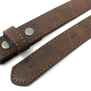 BC Belts Womens Thin Leather Belt Strap with Vintage Distressed Texture 1" Wide with Snaps (Dark Brown-XS)