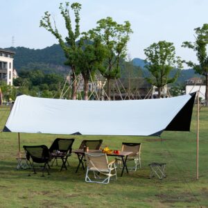 iClimb Waterproof Sun Shield Tarp UPF 50+ for Tent Hammock Camping Backyard Party (Tarp 14'4" × 9'6")