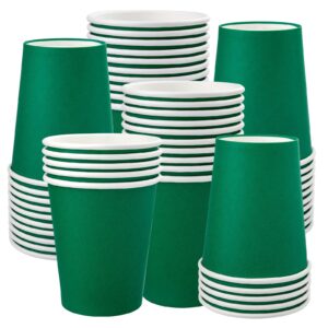 fedmut disposable paper cups green paper cups 8oz 50 pack, hot paper cups,paper drinking cups ideal for home,picnic