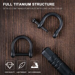 TISUR Titanium Key Ring，D-Rings Key Rings for Keychains Heavy Duty with Screw Shackle, Car Key Chain Ring for Men and Women 2 Pcs (Black Matte XS)