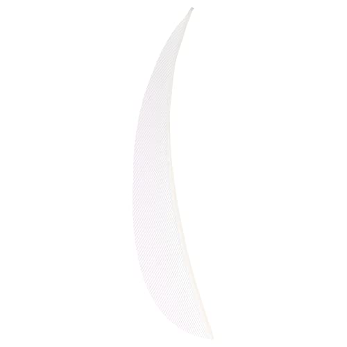 AMEYXGS 50 Pcs 3/4/5 Inch Archery Arrow Fletching Turkey Feather Fletching Right Wing Left Wing Feather Real Arrow Vanes for Hunting Arrow Accessories DIY Archery (white, 5 inch/left wing)