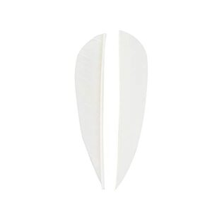 AMEYXGS 50 Pcs 3/4/5 Inch Archery Arrow Fletching Turkey Feather Fletching Right Wing Left Wing Feather Real Arrow Vanes for Hunting Arrow Accessories DIY Archery (white, 5 inch/left wing)