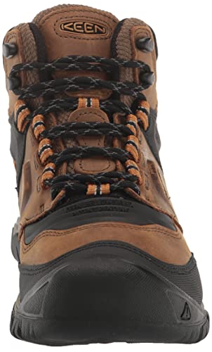 KEEN Men's Ridge Flex Mid Height Waterproof Hiking Boots, Bison/Golden Brown, 11.5 Wide