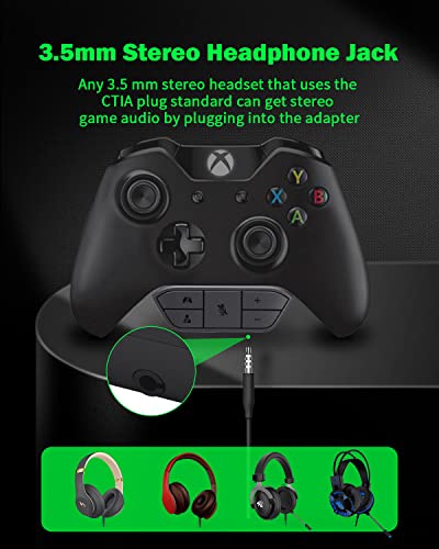 OLCLSS Stereo Headset Adapter, Xbox Controller Adapter Xbox Mic Adapter for Xbox One/One S/X/Elite 1/ Elite2/ Series S/X Controller-Adjust Audio Balance (Game Sound & Voice Chat)-Low Latency