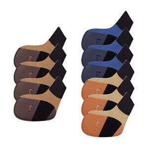 GOCHSS I Golf Iron Headcovers 10pcs PU Fit Both Right-Handed Clubs Golf Club Protector for Titleist Callaway Ping Taylormade Fit More Brands Golf Iron. (Yellow+Dark Blue+Brown)