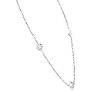 2 Ct Diamonds By The Yard Necklace 14K White Gold Lab Grown Diamond