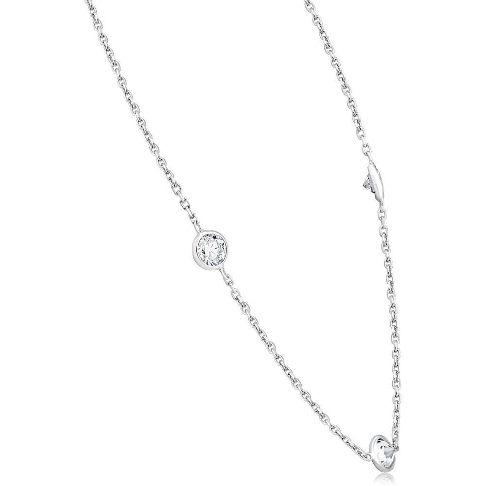 2 Ct Diamonds By The Yard Necklace 14K White Gold Lab Grown Diamond