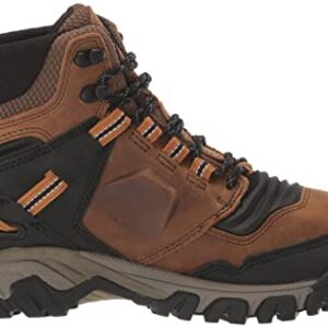 KEEN Men's Ridge Flex Mid Height Waterproof Hiking Boots, Bison/Golden Brown, 11.5 Wide