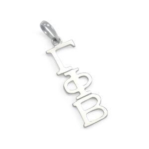 The Collegiate Standard Gamma Phi Beta 14k Solid White Gold Lavaliere