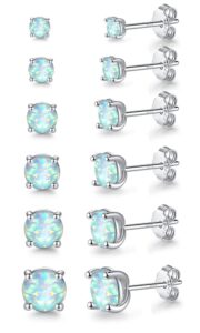 opal stud earrings for women hypoallergenic 925 sterling silver post stud earrings sets for multiple piercing jewelry gift