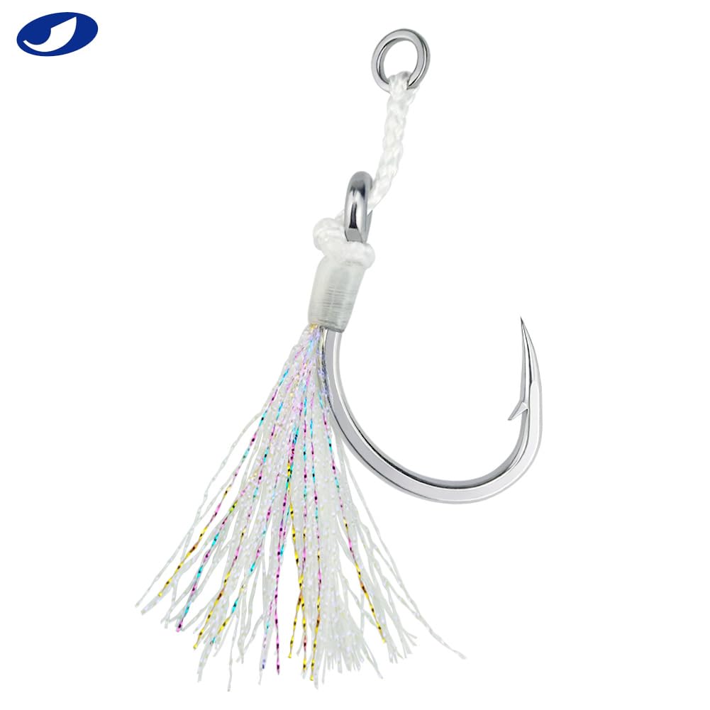 OCEAN CAT Assist Hooks Wasp Glow Jigging Jigs Slow Fast Fall Hooks Size 5/0,7/0,9/0 (9/0, 1 pack)