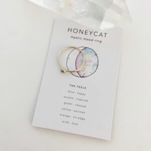 Honeycat Solar Mini Mood Ring in Gold, Rose Gold, or Silver | Minimalist, Delicate Jewelry (Gold, 6)