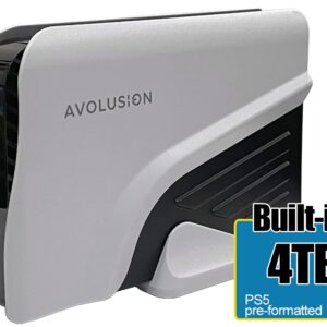 Avolusion PRO-Z Series 4TB USB 3.0 External Gaming Hard Drive for PS5 Game Console (White) - 2 Year Warranty