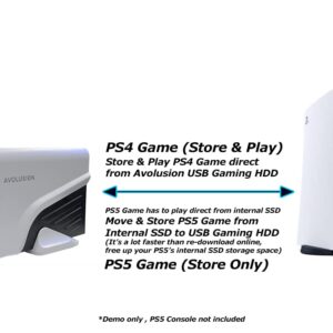 Avolusion PRO-Z Series 4TB USB 3.0 External Gaming Hard Drive for PS5 Game Console (White) - 2 Year Warranty