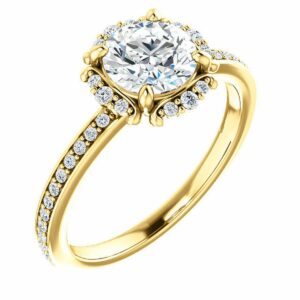 sisgem 10k 14k 18k solid gold engagement rings for women,set 1.19/2.19 carat(cttw) round cut moissanite rings wedding engagement anniversary promise bridal bands with engraved name (18k-gold)