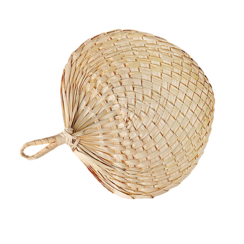 IMIKEYA Fan Cattail Leaf Walk Straw Fan Straw Fan Handmade Home Straw Fan Summer Straw Fan