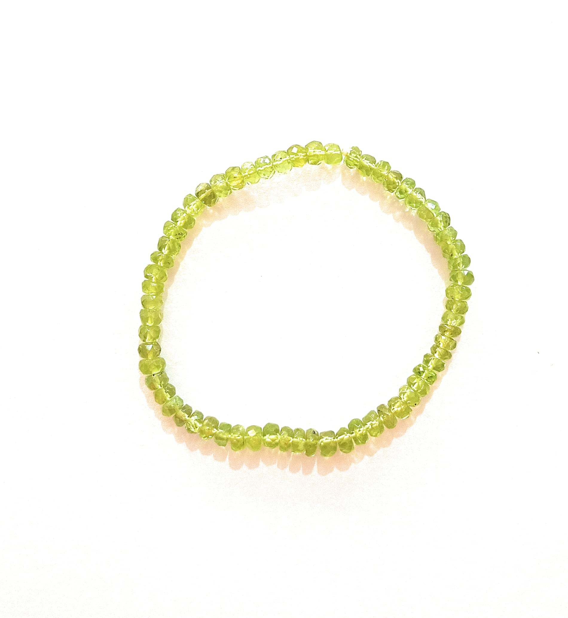 Natural Peridot Stretchable Beads Bracelet 7 inch Endless, August Birthstone, Healing Bracelet, Adjustable