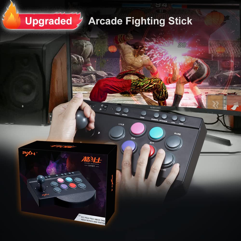 PXN 0082 Arcade Joystick Game Controller Wired USB Interface for PC, PS3, PS4, Nintendo Switch, Xbox one, Xbox Series s/x,