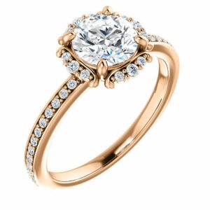 SISGEM 10K 14K 18K Solid Gold Engagement Rings for Women,Set 1.19/2.19 carat(cttw) Round Cut Moissanite Rings Wedding Engagement Anniversary Promise Bridal Bands with Engraved Name (18K-Gold)