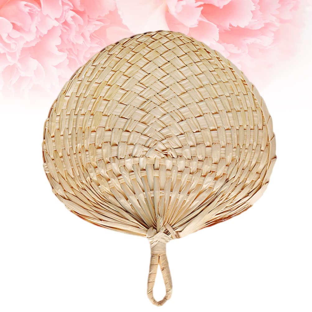 IMIKEYA Fan Cattail Leaf Walk Straw Fan Straw Fan Handmade Home Straw Fan Summer Straw Fan