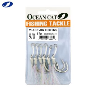 OCEAN CAT Assist Hooks Wasp Glow Jigging Jigs Slow Fast Fall Hooks Size 5/0,7/0,9/0 (9/0, 1 pack)