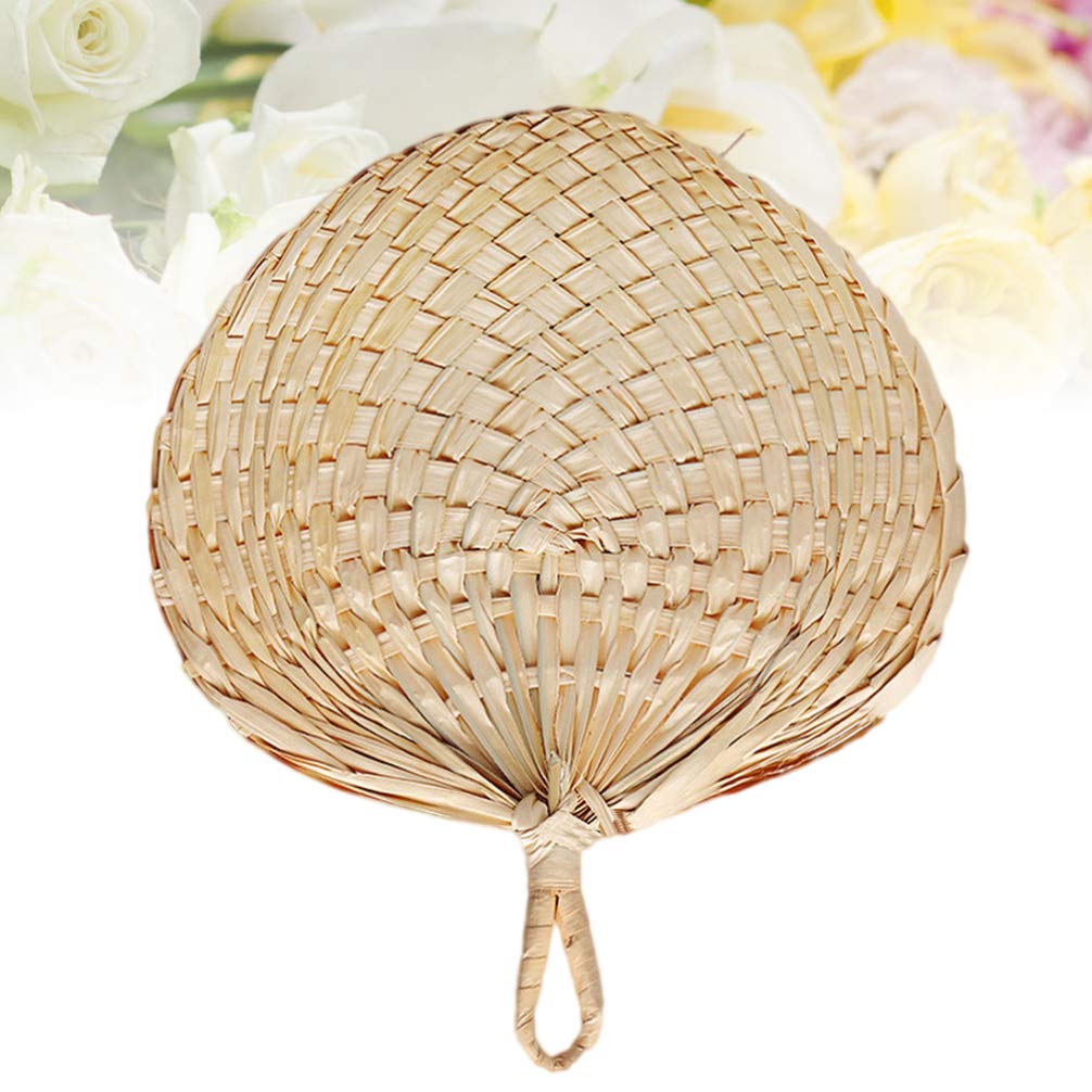 IMIKEYA Fan Cattail Leaf Walk Straw Fan Straw Fan Handmade Home Straw Fan Summer Straw Fan