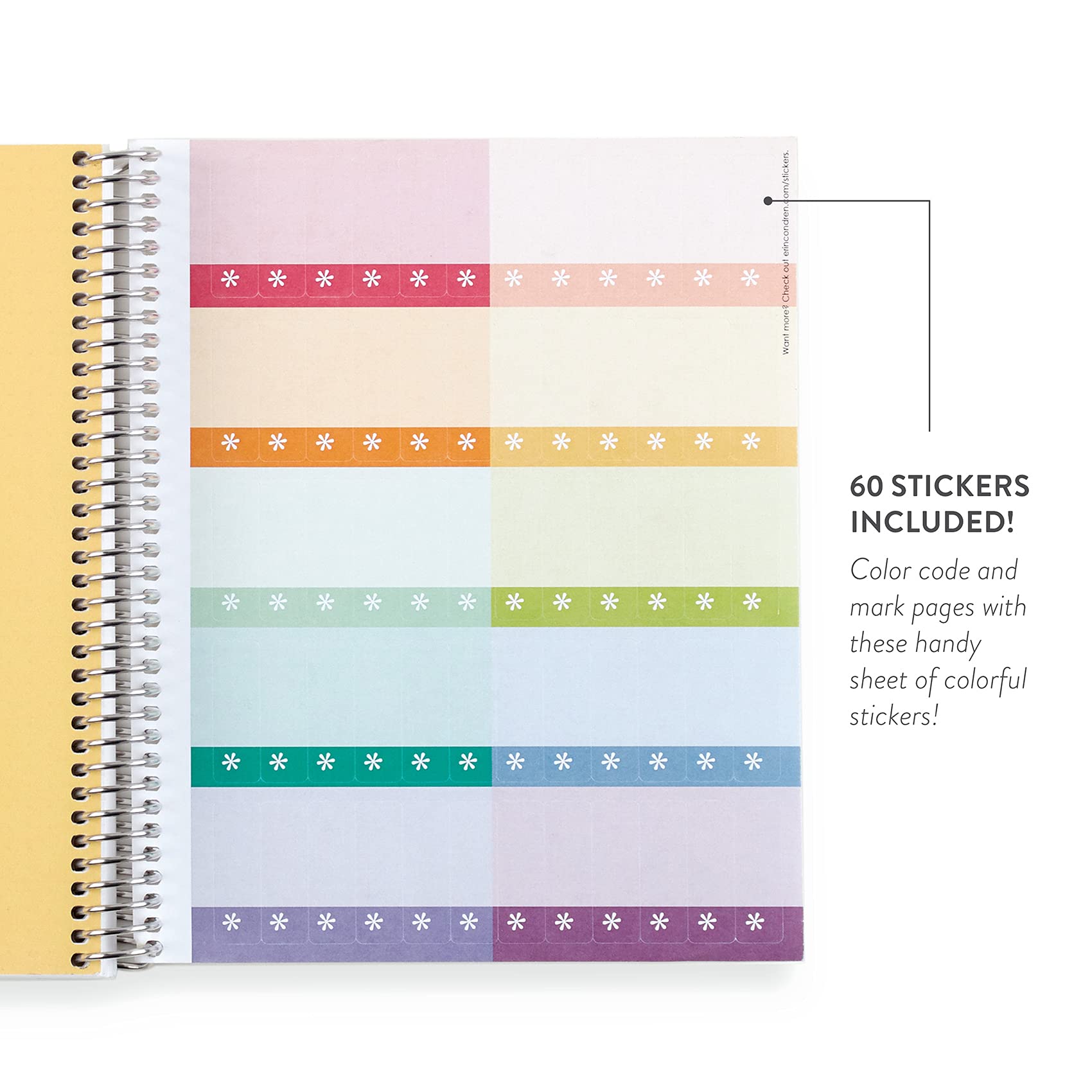 Erin Condren 7" X 9" Spiral Bound Dot Grid Journal Notebook - Hello Kitty Balloons, 5Mm Dot Grid, 160 Page Writing, Drawing & Art Notebook, 80Lb Thick Mohawk Paper, Stickers Included