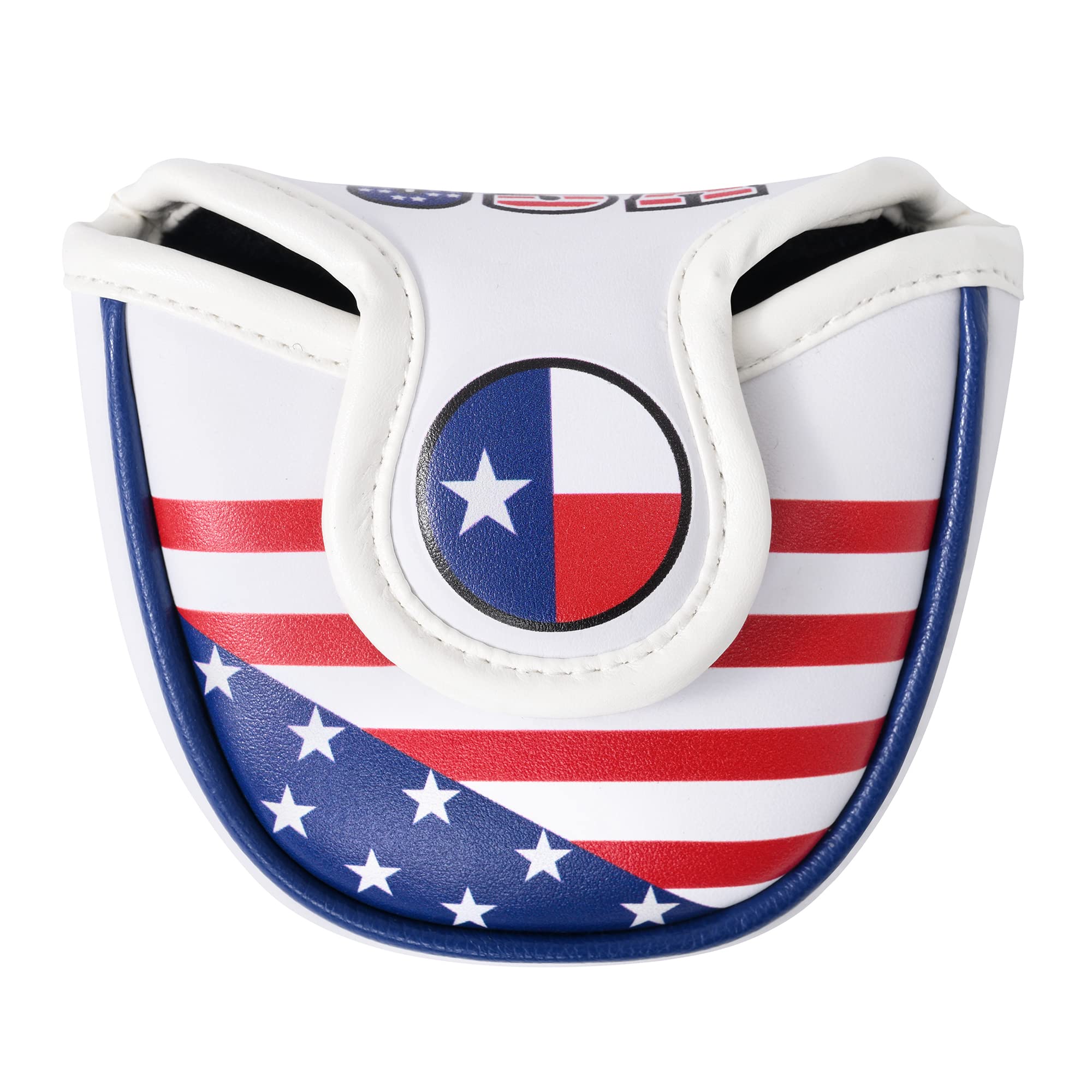 Mile High Life | US States Flag Mallet Putter Cover | Synthetic Leather Golf Head Covers | America Flag Putter Headcover compatible with Odyssey/Taylormade/Scotty Cameron Putters (Texas)