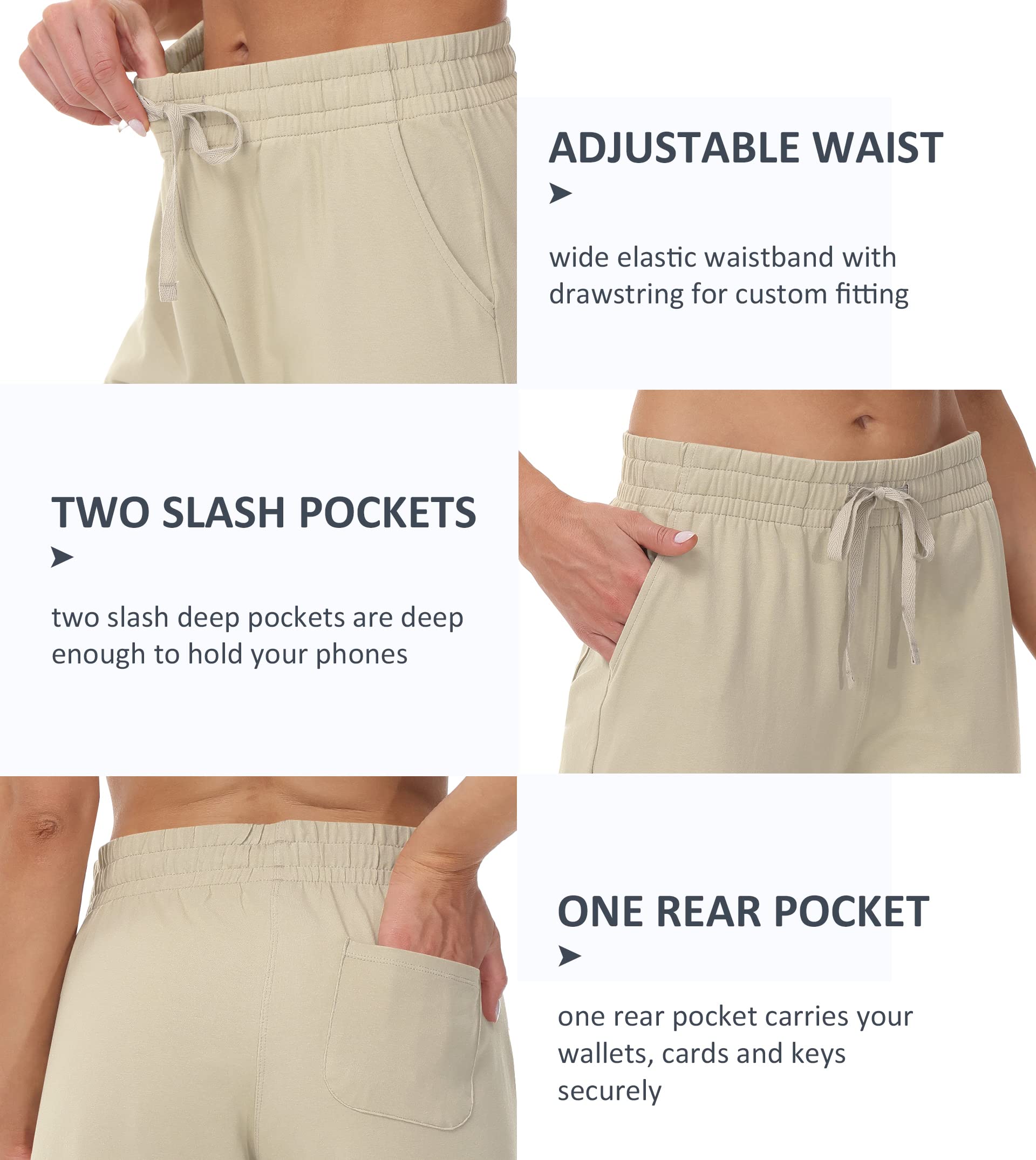 Cakulo 2024 Summer Capri Pants for Women High Waisted Casual Drawstring Wide Leg Cropped Lounge Pants Pockets