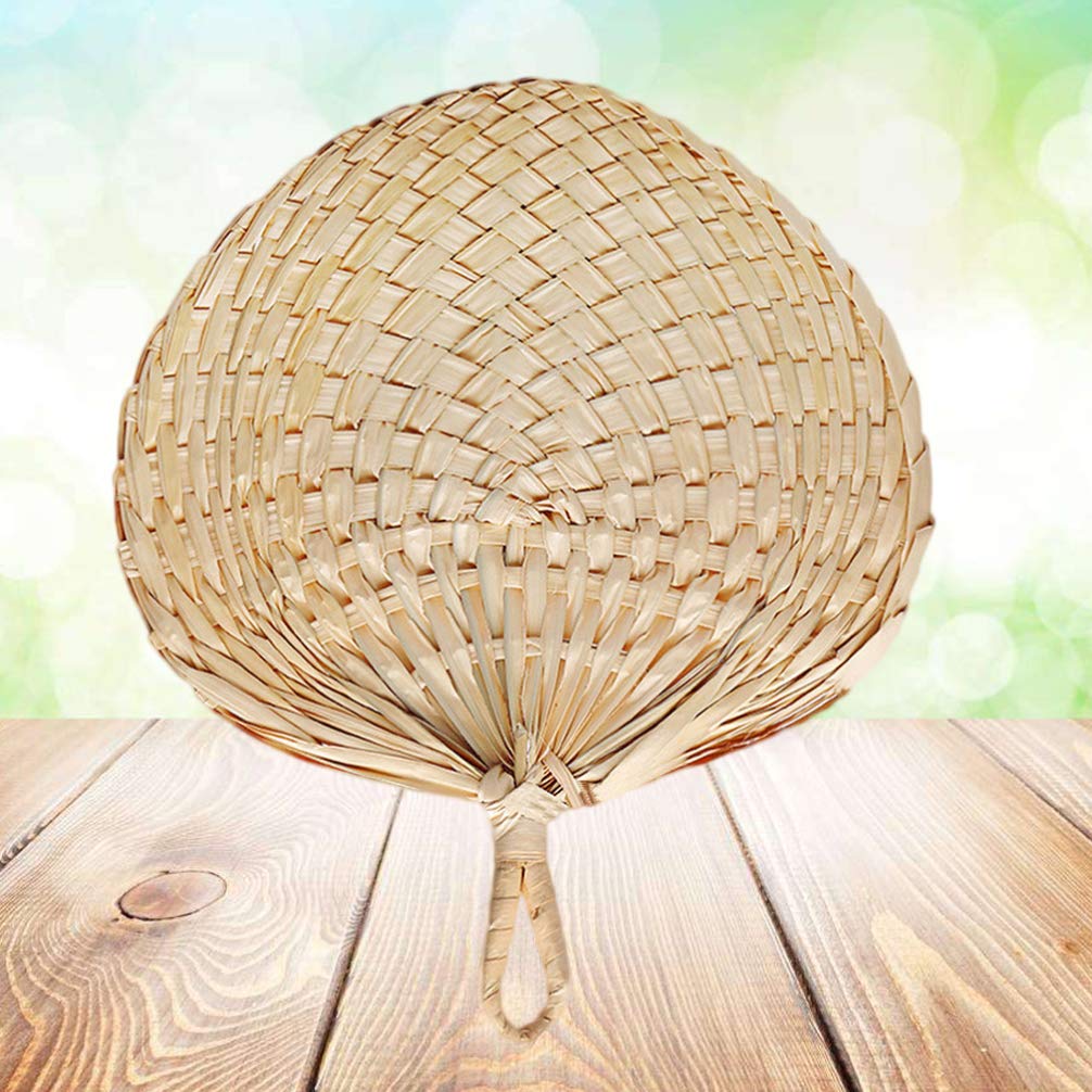 IMIKEYA Fan Cattail Leaf Walk Straw Fan Straw Fan Handmade Home Straw Fan Summer Straw Fan