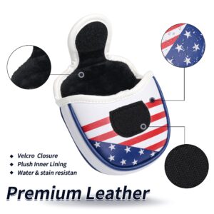 Mile High Life | US States Flag Mallet Putter Cover | Synthetic Leather Golf Head Covers | America Flag Putter Headcover compatible with Odyssey/Taylormade/Scotty Cameron Putters (Colorado)