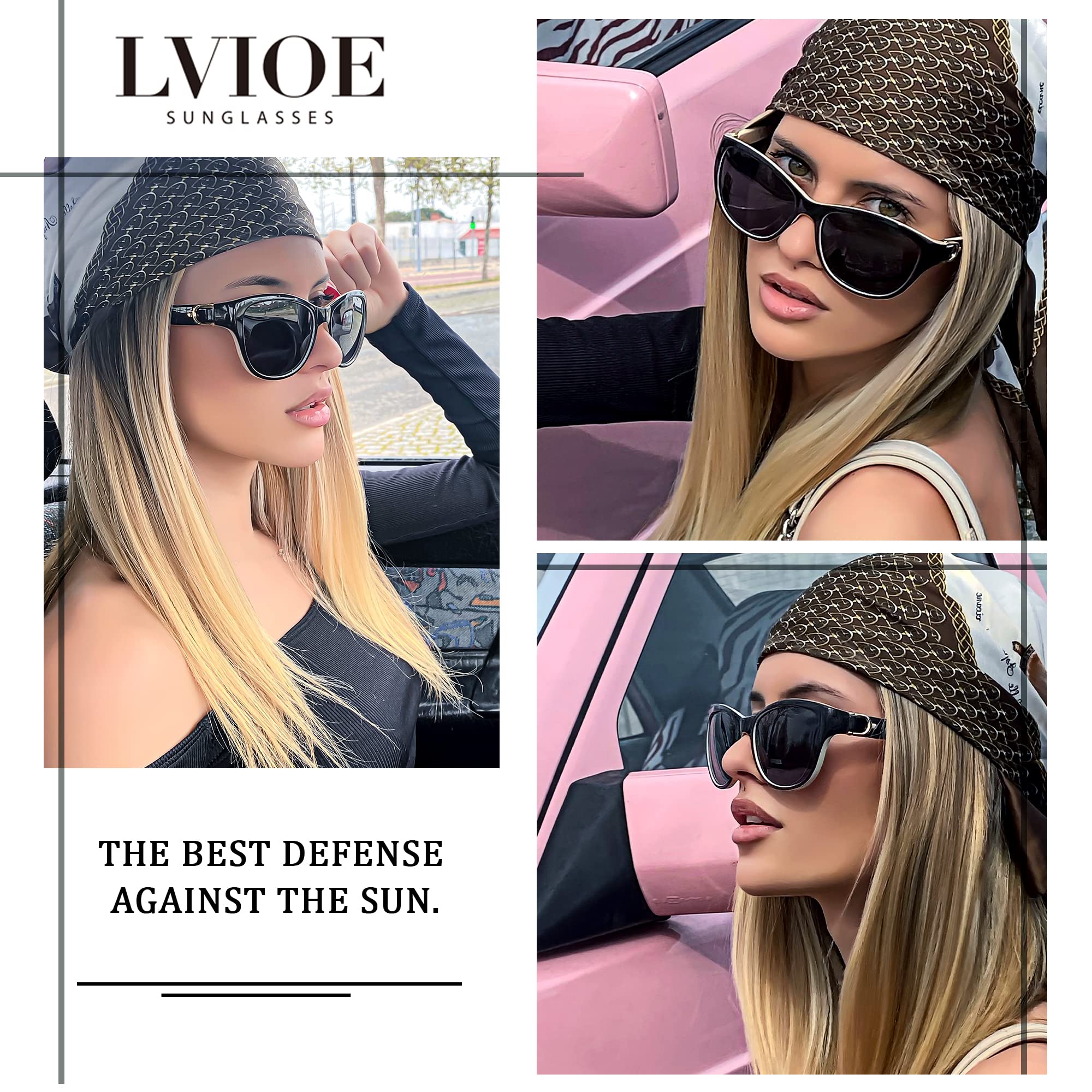 LVIOE Polarized Sunglasses for Women, Classic Fashion Sunglasses Anti Glare 99.99% UV Protection