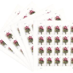 Contemporary Boutonniere Forever Stamps Sheet of 20 - Wedding Stamp (Pack of 5 Sheets, 100 Stamps)