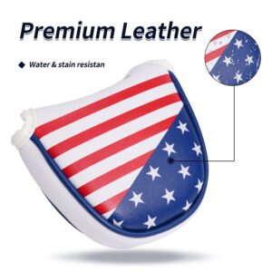 Mile High Life | US States Flag Mallet Putter Cover | Synthetic Leather Golf Head Covers | America Flag Putter Headcover compatible with Odyssey/Taylormade/Scotty Cameron Putters (Colorado)