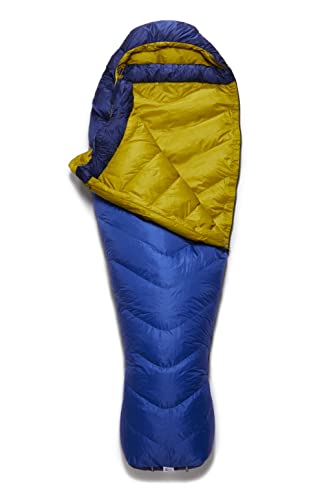 Rab Neutrino 400 Down Insulated Lightweight Mummy Sleeping Bag for Climbing and Mountaineering - Nightfall Blue - 20 Degree, Regular, Left Zip