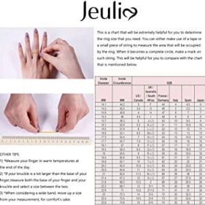 Jeulia Sterling Silver Band for Women Heart Shape Two Tone Angel Wing Fingerprint Inlay Rings Couples Wedding Engagement Promise Jewelry with Gifts Box (Angel Wing, 7.5)