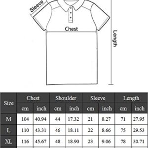 GHYUGR Men's Polo Shirts Short Sleeve Slim Fit Polo Casual Plaid Splice T-Shirts,Black 4,M