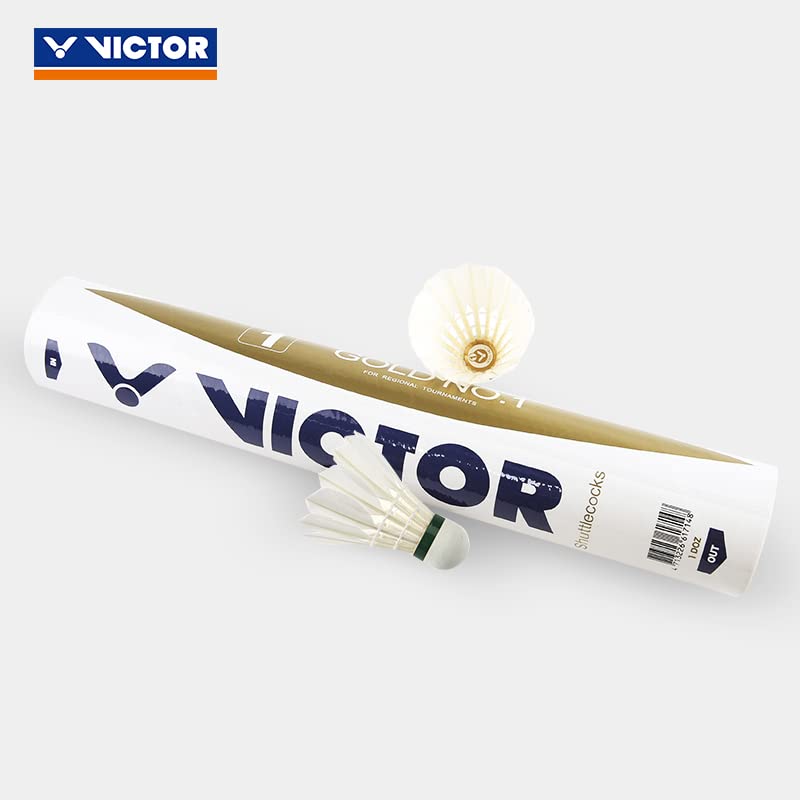 Victor Gold No.1 Badminton Shuttlecock Birdy 12-Pack (Speed-77)