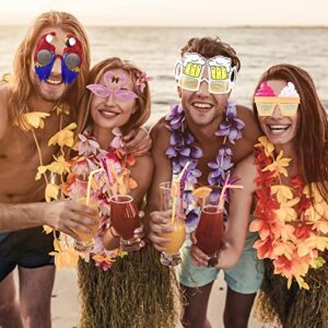 12 Pairs Luau Party Sunglasses Beach Funny Hawaiian Sunglasses Tropical Beach Party Favors Sunglasses(Cute Style)