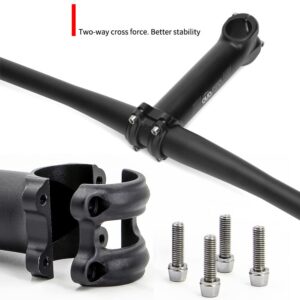 150mm Super Long Shock-Absorbing Bike Handlebar Stem for Road/Mountain Bike Aluminum Alloy CNC Fitting Pole Folding Bike Stems 12-Degree 31.8mm (Black)