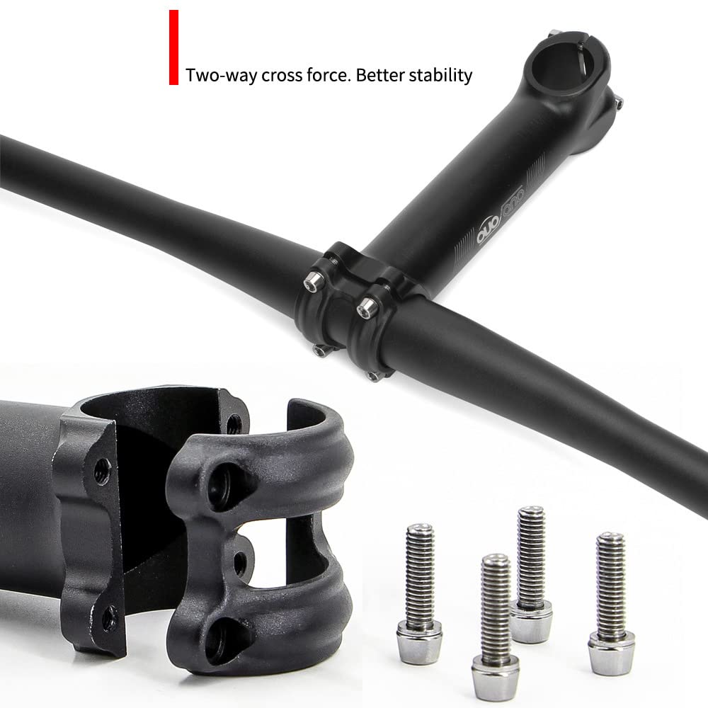 150mm Super Long Shock-Absorbing Bike Handlebar Stem for Road/Mountain Bike Aluminum Alloy CNC Fitting Pole Folding Bike Stems 12-Degree 31.8mm (Black)