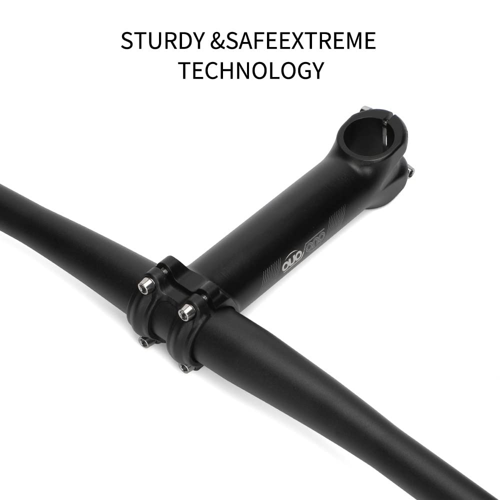 150mm Super Long Shock-Absorbing Bike Handlebar Stem for Road/Mountain Bike Aluminum Alloy CNC Fitting Pole Folding Bike Stems 12-Degree 31.8mm (Black)