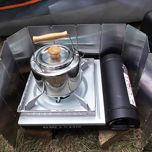 2 Pack Folding Outdoor Stove Windscreen, 16 Plates Aluminum Camping Stove Windscreen with Carrying Bag,Stove Windscreen for Camping Picnic, Backpacking, Cooking