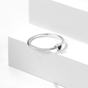 Silver Wedding Band for Woman Heart Cubic Zirconia Jewelry